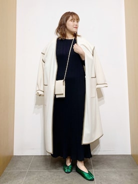 「パイピングコート」｜「アイテム（ワンピース/ドレス）」を使った、サトみ。さん（レディース・151cm）の春コーディネート