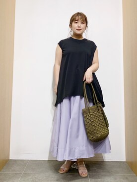 「RODE SKO（ロデスコ）のMARIA タッセルペーパーショルダー（ショルダーバッグ）」を使った、サトみ。さん（レディース・151cm）の春コーディネート