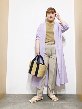 「URBAN RESEARCH（アーバンリサーチ）のコットンガウンワンピース（ワンピース）」を使った、サトみ。さん（レディース・151cm）の夏コーディネート