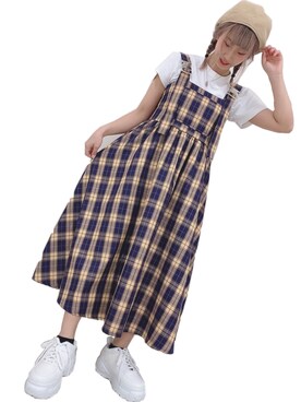 「韓国コーデ」｜「アイテム（ハンチング/ベレー帽）」を使った、CHISATOさん（レディース・156cm）の夏コーディネート