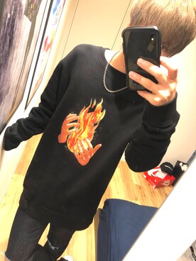 「OFF-WHITE」｜「アイテム（スウェット）」を使った、たかや@さん（メンズ・170cm）の秋コーディネート