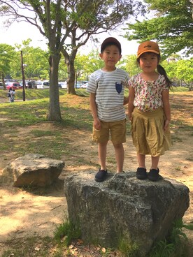 「URBAN RESEARCH（アーバンリサーチ）のアイテム（パンツ）」を使った、haruhanaさん（キッズ・110cm）の夏コーディネート