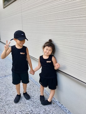 「HeM（ヘム）のアイテム（帽子）」を使った、haruhanaさん（キッズ・110cm）の夏コーディネート