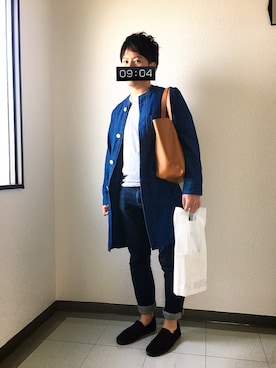 「BBQ」｜「アイテム（ノーカラージャケット）」を使った、ケンケンさん（メンズ・170cm）の春コーディネート