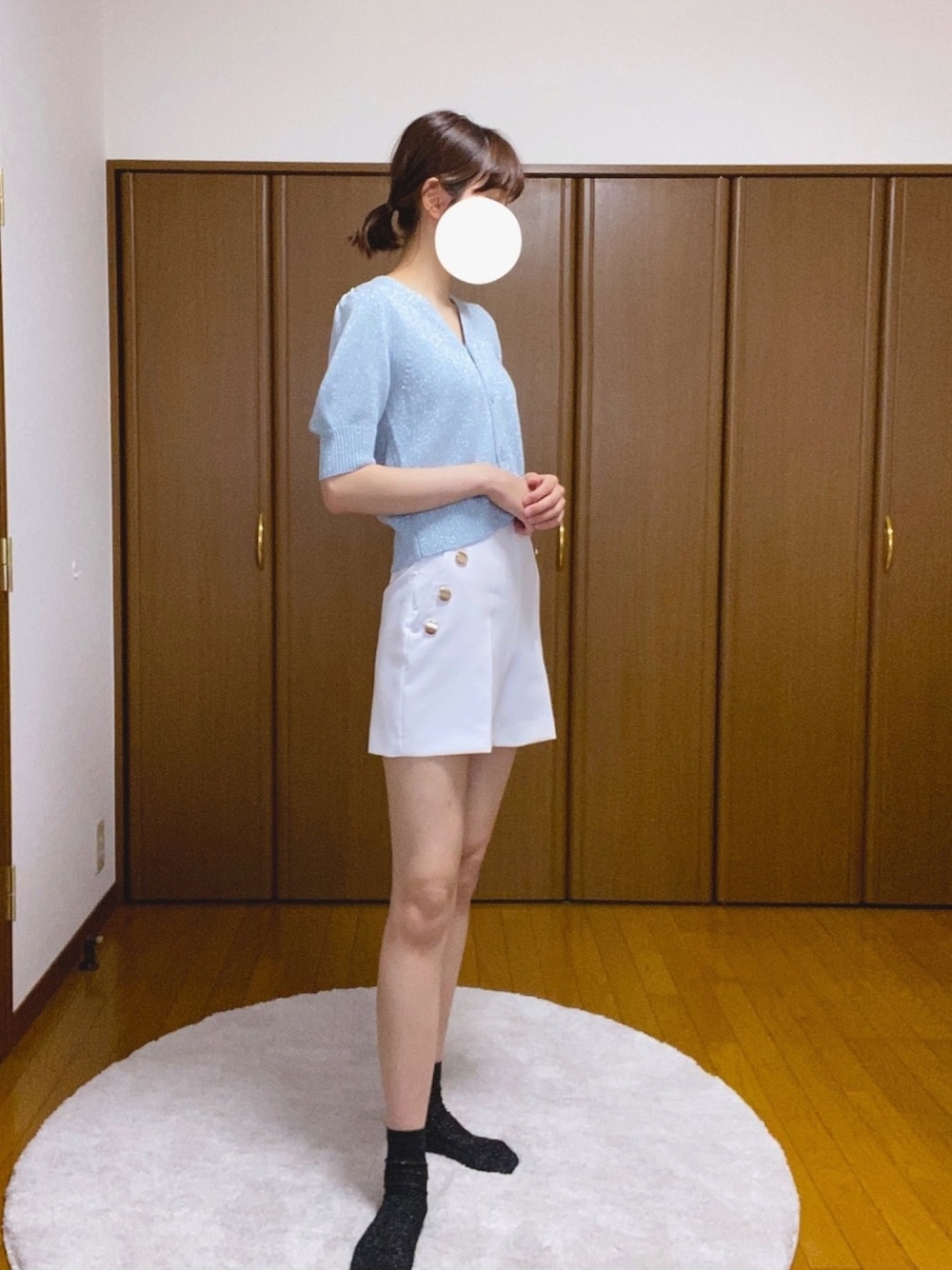 ANAYI（アナイ）の「ミックスラメパフスリーブVネック