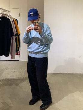 「COMMON PROJECTS（コモンプロジェクト）のアイテム（スニーカー）」を使った、牛乳ベースボールさん（メンズ・170cm）の春コーディネート