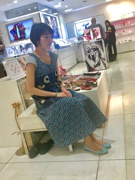 「アイテム（バレエシューズ、グリーン系）」を使った、Launaleaさん（レディース・160cm）の春コーディネート