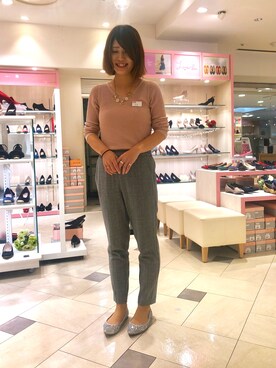 「アイテム（バレエシューズ、シルバー系）」を使った、Launaleaさん（レディース・160cm）の秋コーディネート