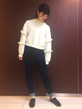 「アイテム（レインシューズ）」を使った、Launaleaさん（レディース・160cm）の冬コーディネート