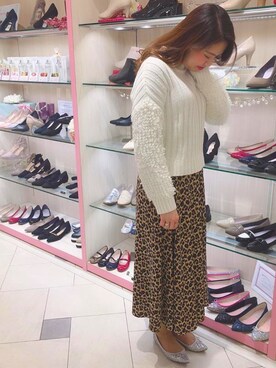 「アイテム（バレエシューズ、シルバー系）」を使った、Launaleaさん（レディース・160cm）の冬コーディネート