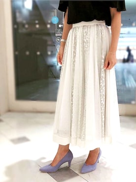 「アイテム（シューズ、パープル系）」を使った、Launaleaさん（レディース・160cm）の夏コーディネート