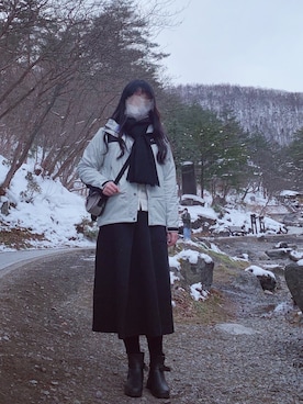 「AIGLE（エーグル）のアイテム（ブーツ）」を使った、ryuu0317さん（レディース・170cm）の冬コーディネート