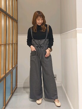 「レプシィム(LEPSIM)」｜「アイテム（オールインワン・サロペット）」を使った、megu_lpさん（レディース・160cm）の秋コーディネート