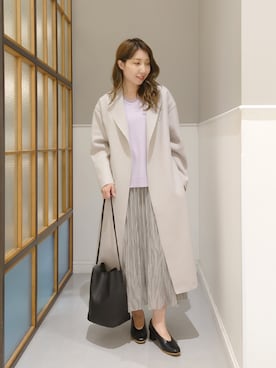 「仕事コーデ」｜「アイテム（その他アウター）」を使った、megu_lpさん（レディース・160cm）の冬コーディネート