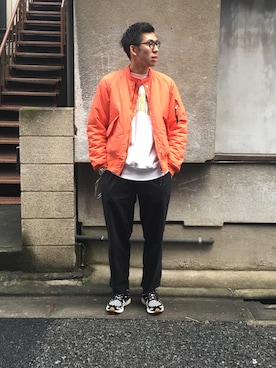 「nonnative（ノンネイティブ）のアイテム（スニーカー）」を使った、KEITOさん（メンズ・182cm）の冬コーディネート