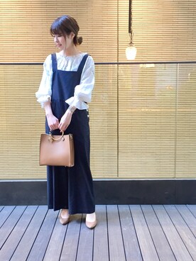 「laboratory work（ラボラトリーワーク）のアイテム（サロペット/オーバーオール）」を使った、Risaさん（レディース・165cm）の春コーディネート
