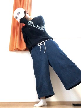 「WEGO（ウィゴー）のアイテム（デニムパンツ、ブルー系）」を使った、湯さん（レディース・158cm）の春コーディネート