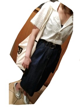 「シルバー」｜「アイテム（スリッポン）」を使った、YUMI…さん（レディース・154cm）の夏コーディネート