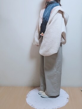 「だぼだぼ」｜「アイテム（ブルゾン）」を使った、YUMI…さん（レディース・154cm）の冬コーディネート