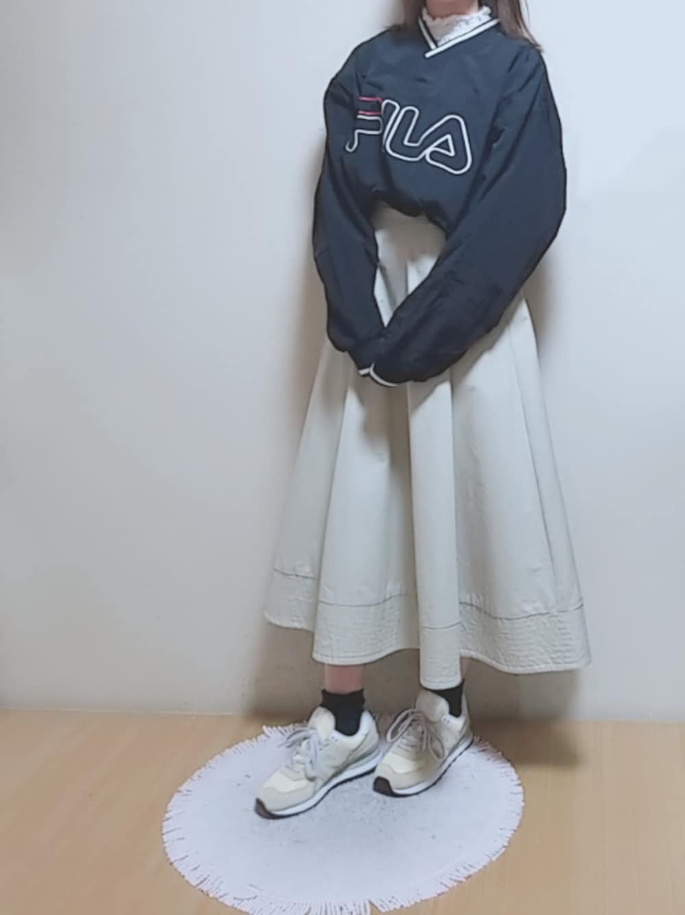 YUMI…さんの「FILA/フィラ 別注WIND-UP PO/別注ウィンドアッププルオーバー（FILA）」を使ったコーディネート