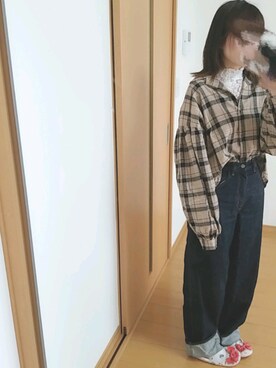 「ハイウエストストレートジーンズ」｜YUMI…さん（レディース・157cm）の夏コーディネート