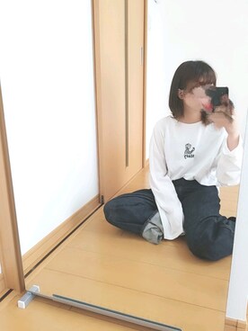 「ハイウエストストレートジーンズ」｜YUMI…さん（レディース・157cm）の夏コーディネート