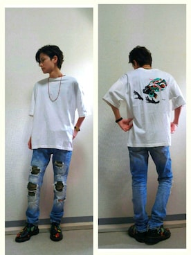 「ペイント」｜「アイテム（アクセサリー）」を使った、じゅんぺいさん（メンズ・166cm）の春コーディネート