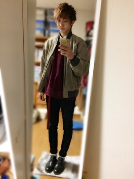 「SETTING CRACKS（セッティングクラックス）のアイテム（シューズ）」を使った、きょろさん（メンズ・173cm）の冬コーディネート