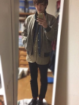 「SETTING CRACKS（セッティングクラックス）のアイテム（シューズ）」を使った、きょろさん（メンズ・173cm）の冬コーディネート