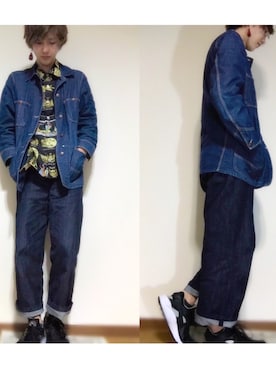 「BLUE BLUE（ブルーブルー）のアイテム（デニムジャケット）」を使った、きょろさん（メンズ・173cm）の春コーディネート