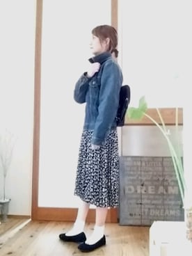 「EDWIN」｜「アイテム（スカート）」を使った、mmmkmrさん（レディース・160cm）の春コーディネート