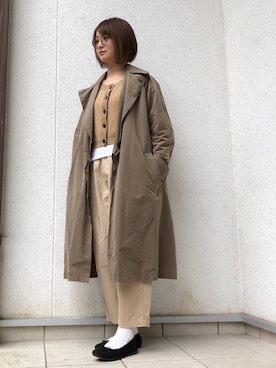 「春コート」｜mmmkmrさん（レディース・160cm）の冬コーディネート