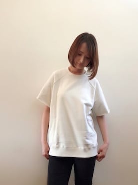 「切りっぱなし」｜「アイテム（スウェット）」を使った、mmmkmrさん（レディース・160cm）の春コーディネート