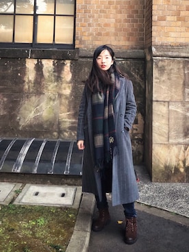 「ナチュラル」｜「アイテム（ダッフルコート）」を使った、Taki✨さん（レディース・160cm）の冬コーディネート