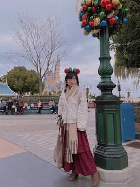 「merry jenny（メリージェニー）のアイテム（その他アウター）」を使った、Taki✨さん（レディース・160cm）の冬コーディネート