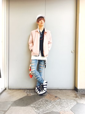 「WEGO（ウィゴー）のアイテム（ナイロンジャケット）」を使った、Yuya@ballaholicさん（メンズ・184cm）の夏コーディネート