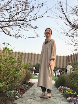 「LAKOLE（ラコレ）のアイテム（シャツワンピース）」を使った、帆香さん（レディース・162cm）の春コーディネート