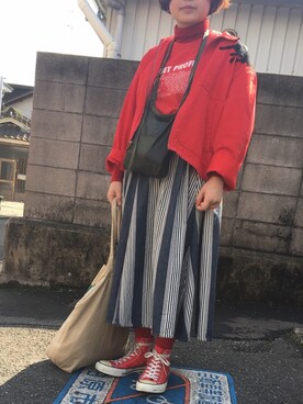 「スプリングSENSEOFPLACE」｜「アイテム（その他アウター）」を使った、ヒナッチさん（レディース・153cm）の春コーディネート