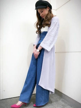 「VENCEEXCHANGE（ヴァンスエクスチェンジ）の7cmポインテッドトゥパンプス        （パンプス）」を使った、marinaさん（レディース・153cm）の春コーディネート