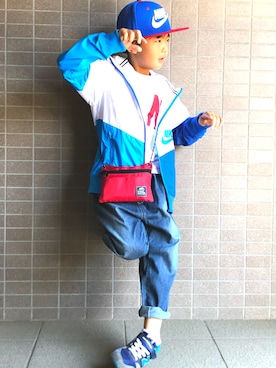 「NIKE（ナイキ）のアイテム（ジャケット/アウター）」を使った、ネモネモさん（キッズ・120cm）の秋コーディネート