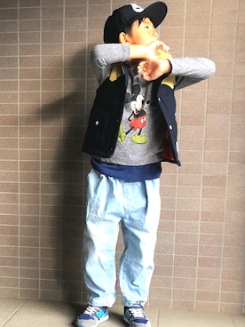 「西松屋（ニシマツヤ）のアイテム」を使った、ネモネモさん（キッズ・120cm）の秋コーディネート