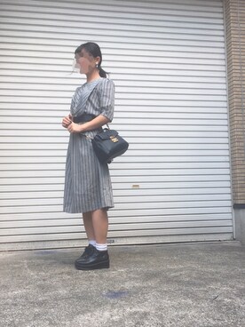 「レトロワンピース」｜「アイテム（その他）」を使った、T-Nakaさん（レディース・155cm）の夏コーディネート