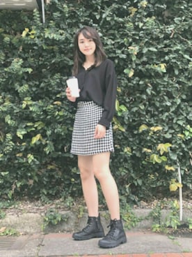 「黑白配」｜Lynnさん（レディース・155cm）の春コーディネート