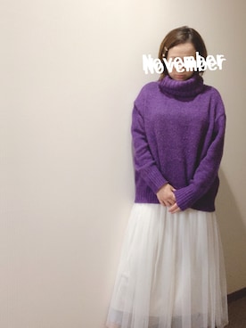 「ムラサキコーデ」｜ますちかさん（レディース・154cm）の秋コーディネート