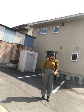 「おおぶりピアス」｜「アイテム（シャツ/ブラウス）」を使った、ミポコさん（レディース・157cm）の春コーディネート