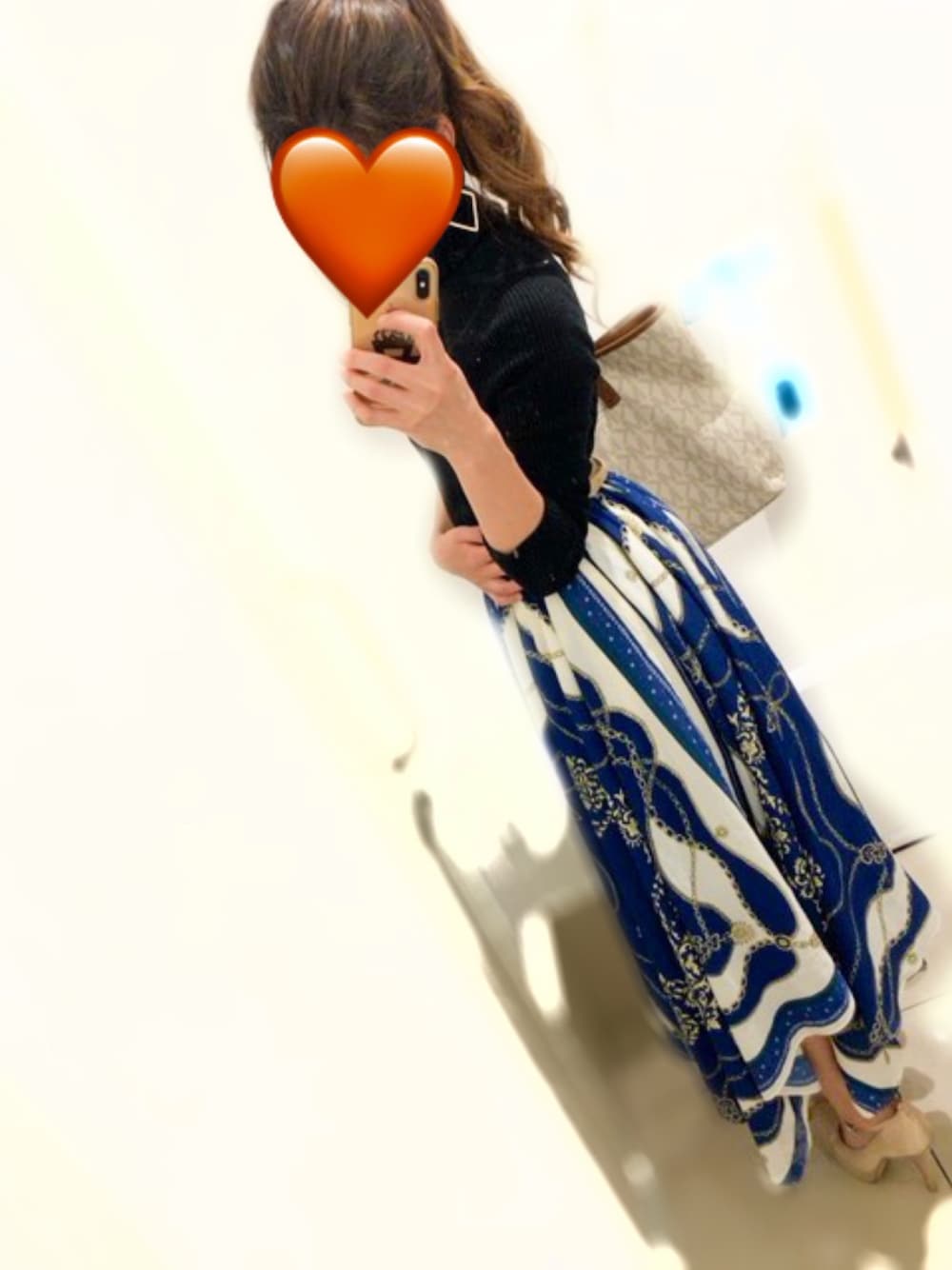「JEANASISのアソートスカーフアシメスカート/803307（スカート、ブルー系）」を使った、...piさん（レディース・158cm）の春コーディネートの1枚目の写真