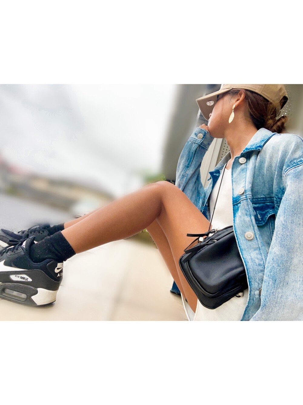 「NEW ERAのニューエラ 9TWENTY キャップ ストラップバック ウォッシュドコットン MLB NEW ERA（キャップ、ベージュ系）」を使った、...piさん（レディース・158cm）の春コーディネートの1枚目の写真