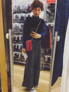 「BARCOS（バルコス）のアイテム」を使った、沖夕子さん（レディース・160cm）の冬コーディネート