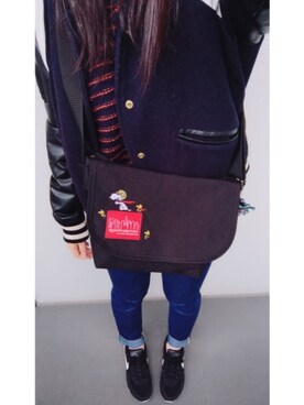「TOMMY（トミー）のアイテム（スタジャン）」を使った、おりょうさん（レディース・165cm）の冬コーディネート
