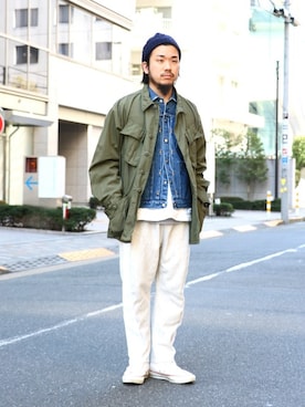 「dead stock」｜「アイテム（ジャケット/アウター）」を使った、SAITOさん（メンズ・166cm）の冬コーディネート